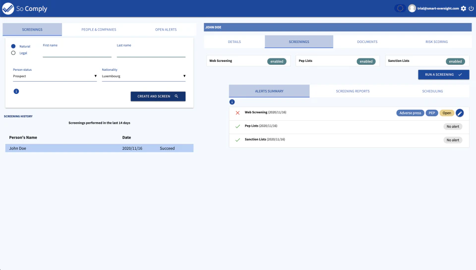 screenshot of So Comply